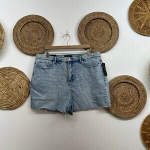 NEW Banana Republic High Rise Raw Edge Distressed Girlfriend Denim Short 34/18